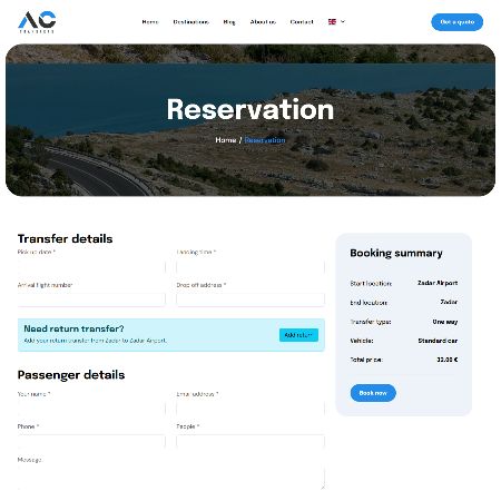 Izrada web stranice za transfer tvrtke