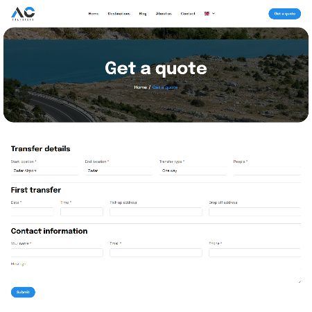 Izrada web stranice za transfer tvrtke