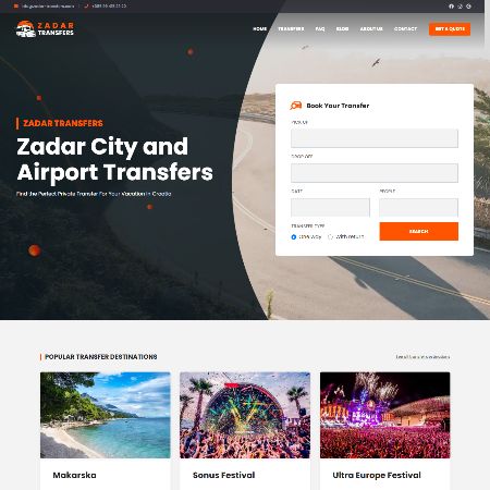 Izrada web stranice za transfer tvrtke