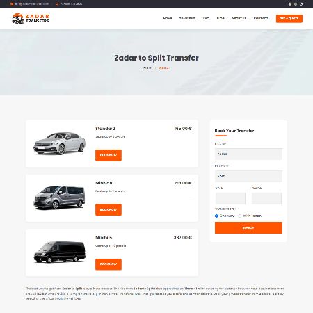 Izrada web stranice za transfer tvrtke