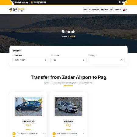 Izrada web stranice za transfer tvrtke