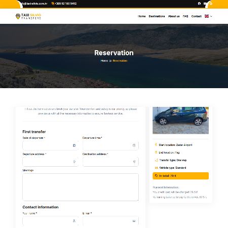 Izrada web stranice za transfer tvrtke
